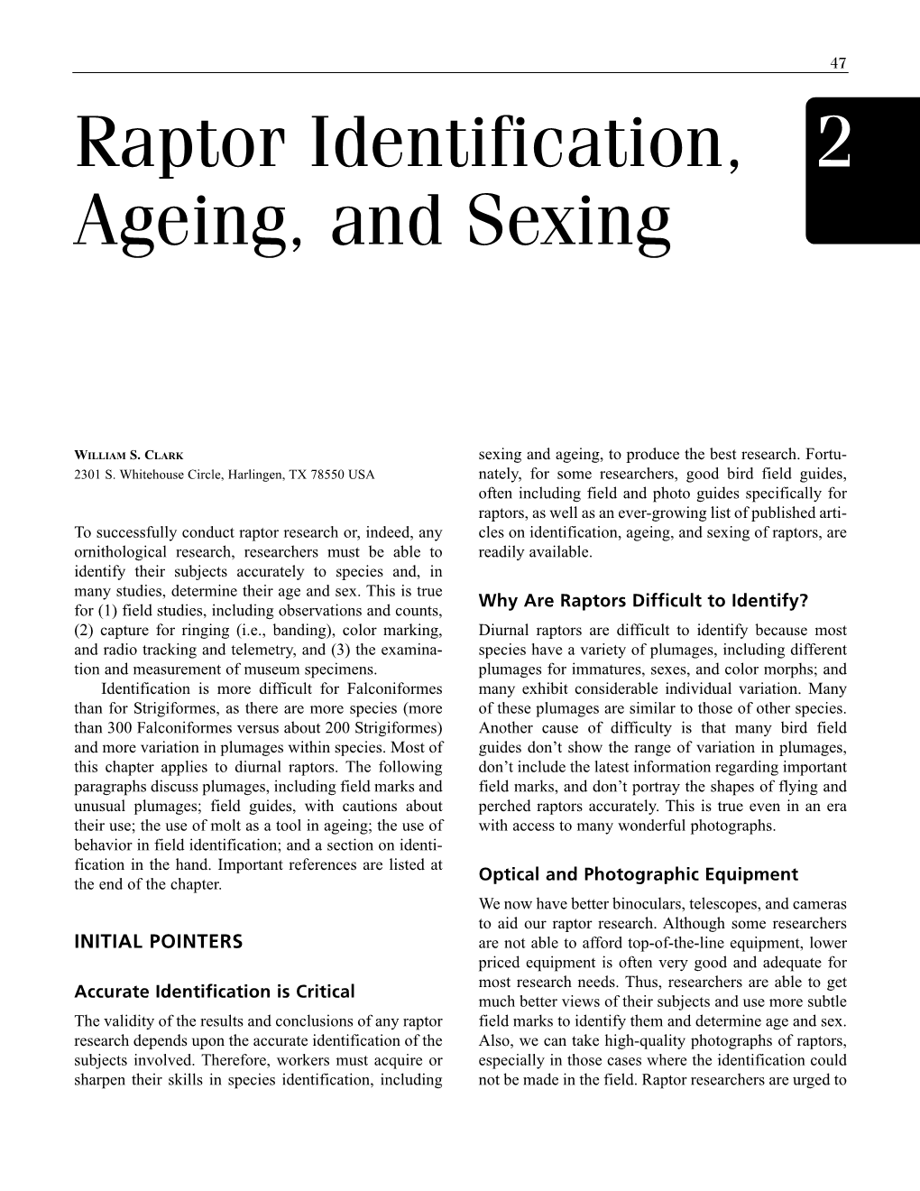 Raptor Identification, Ageing, and Sexing 2