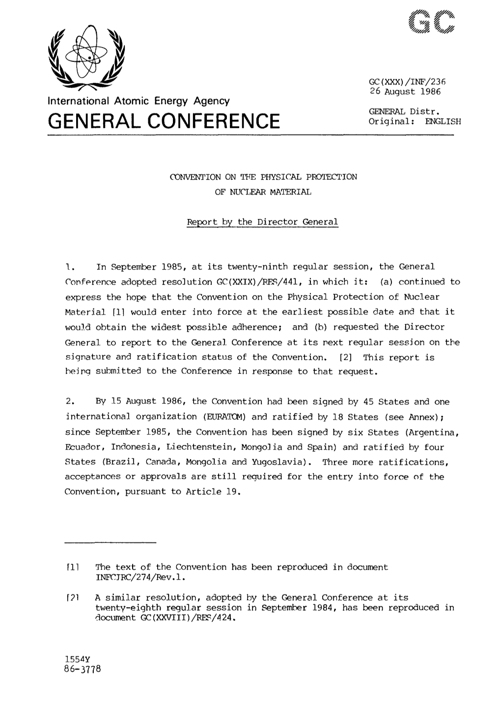INF/236 26 August 1986 International Atomic Energy Agency GENERAL Distr