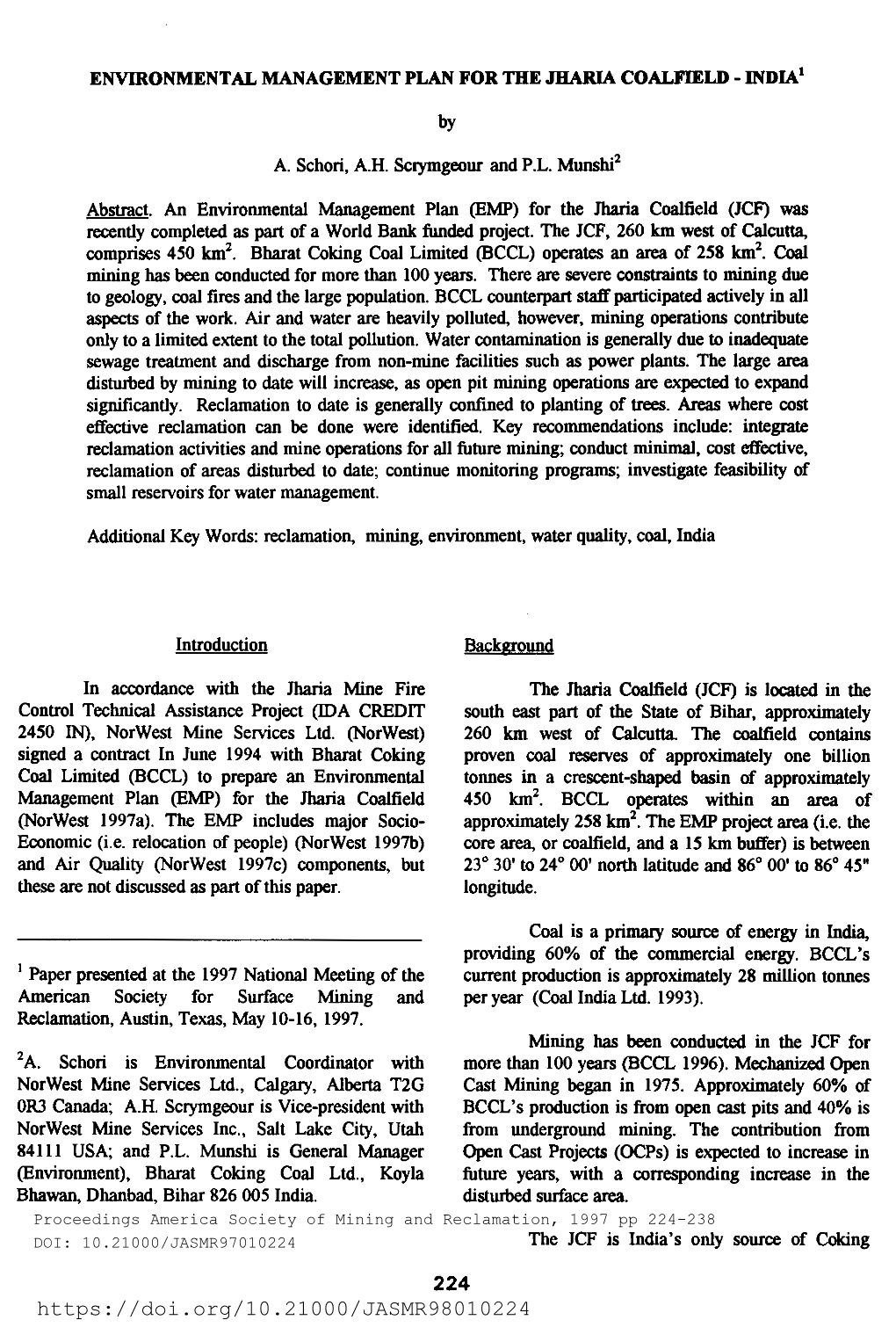 Environmental Management Plan for the Jhaia Coalfield