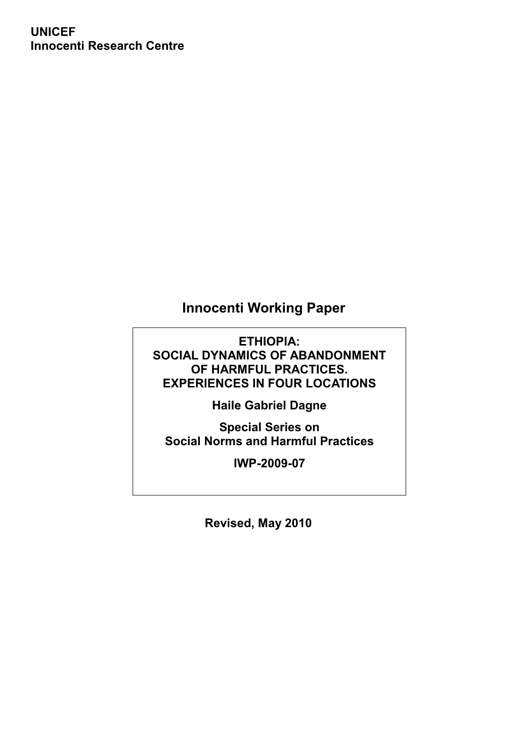 Innocenti Working Paper