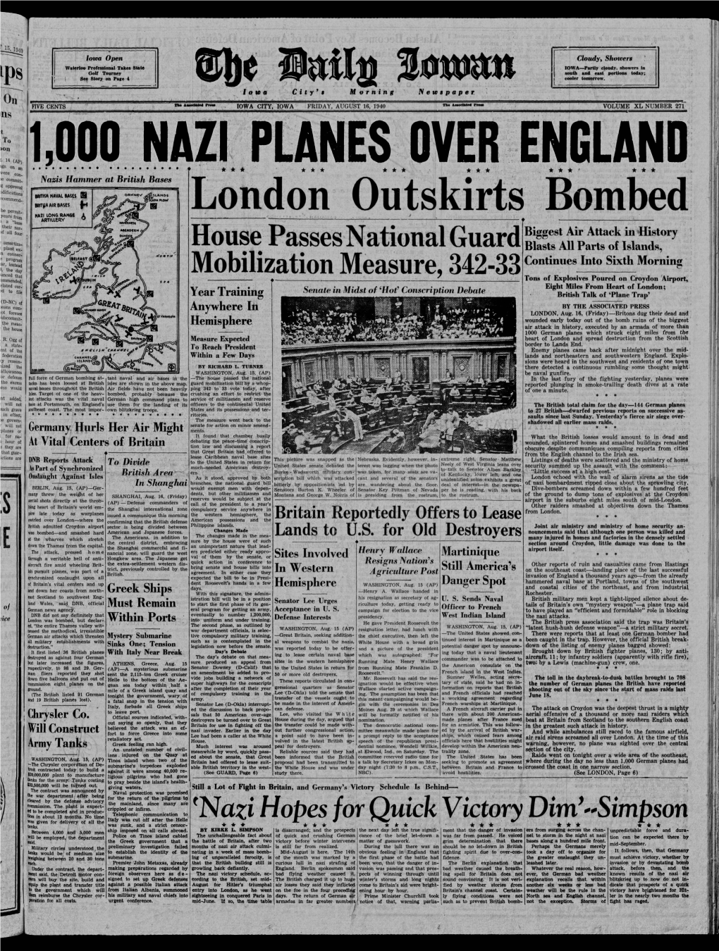 Daily Iowan (Iowa City, Iowa), 1940-08-16