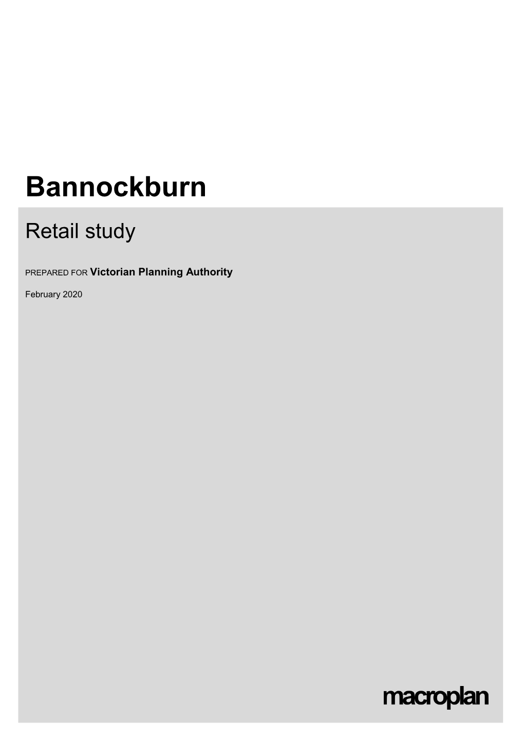 Bannockburn Retail Study