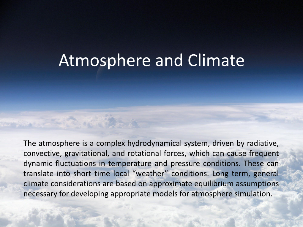 Atmosphere and Climate