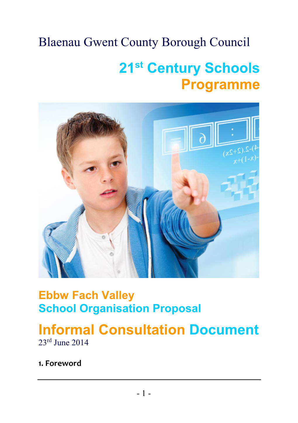 Ebbw Fach Valley School Organisation Proposal