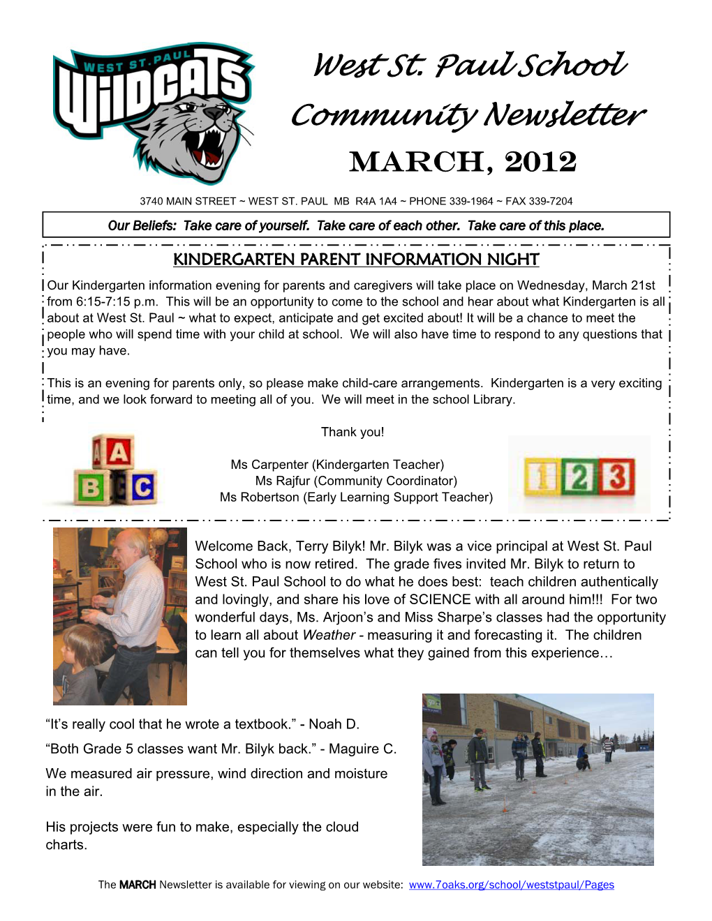 West St. Paul March 2012 Newsletter
