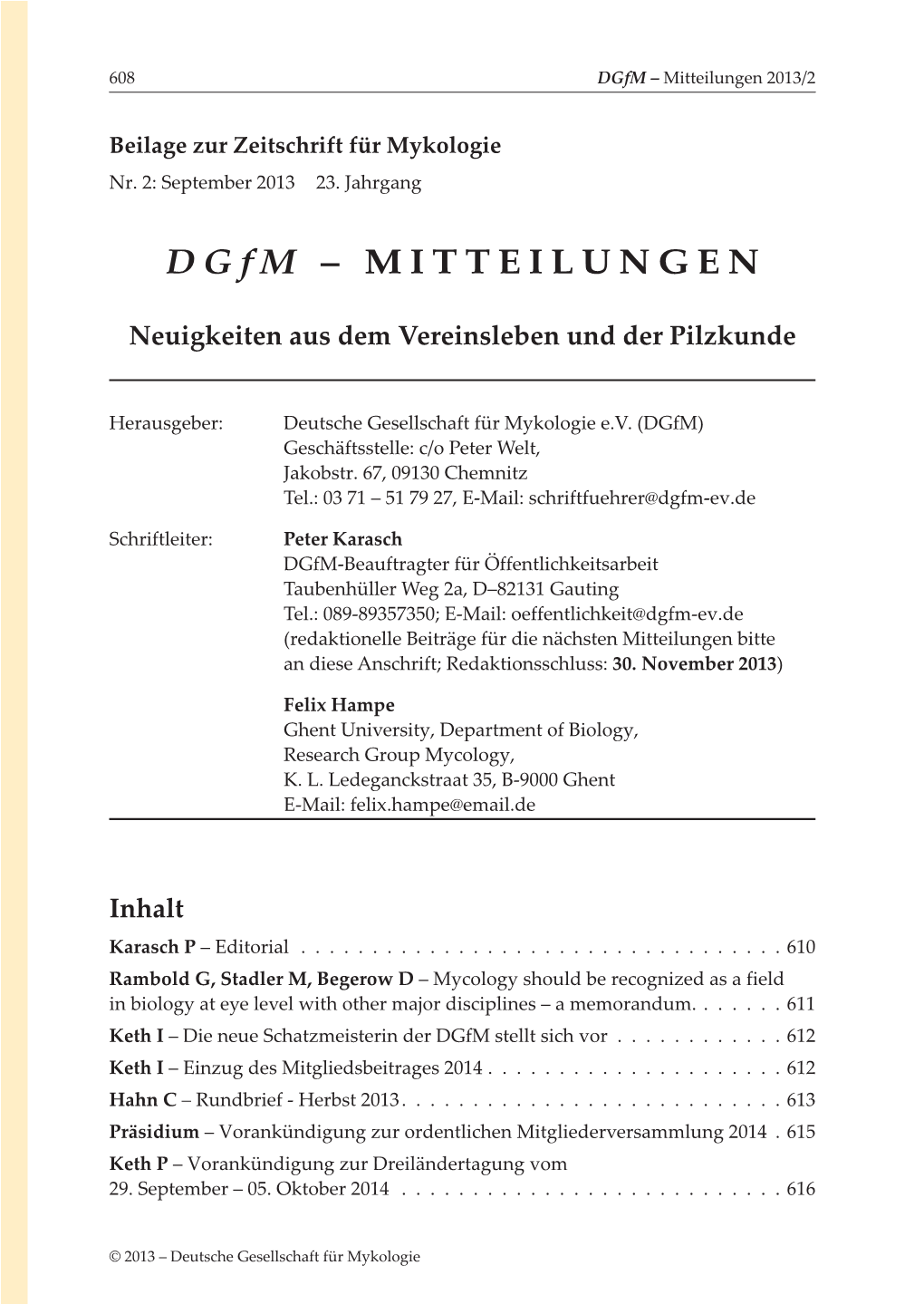 Dgfm-Mitteilungen-2013-2.Pdf 2,56 MB