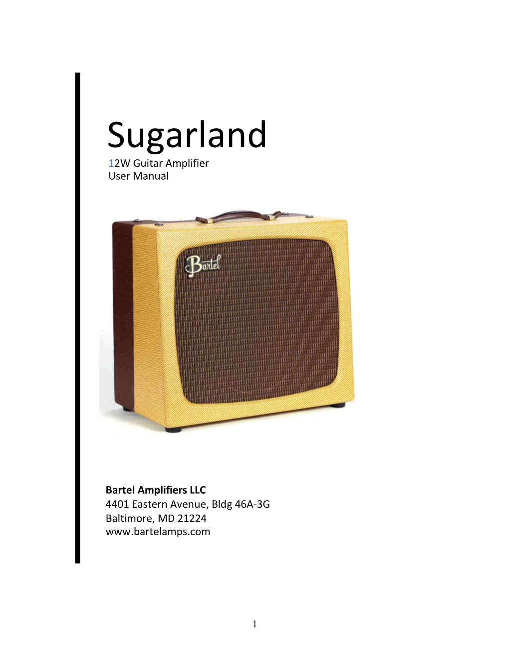 Sugarland 12W Guitar Amplifier User Manual