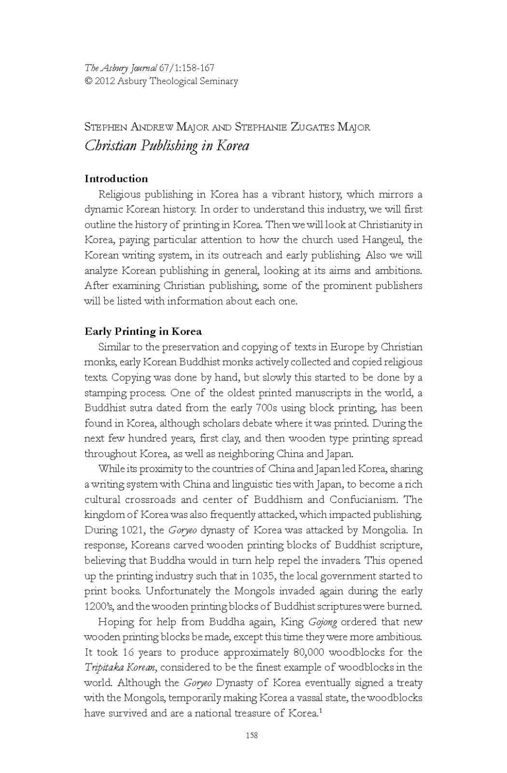 Christian Publishing in Korea