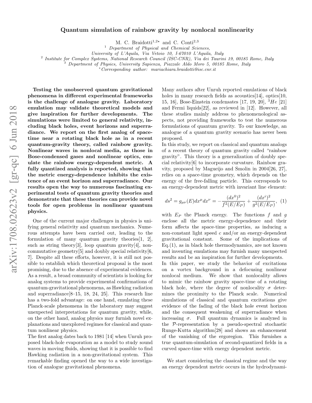 Quantum Simulation of Rainbow Gravity by Nonlocal Nonlinearity