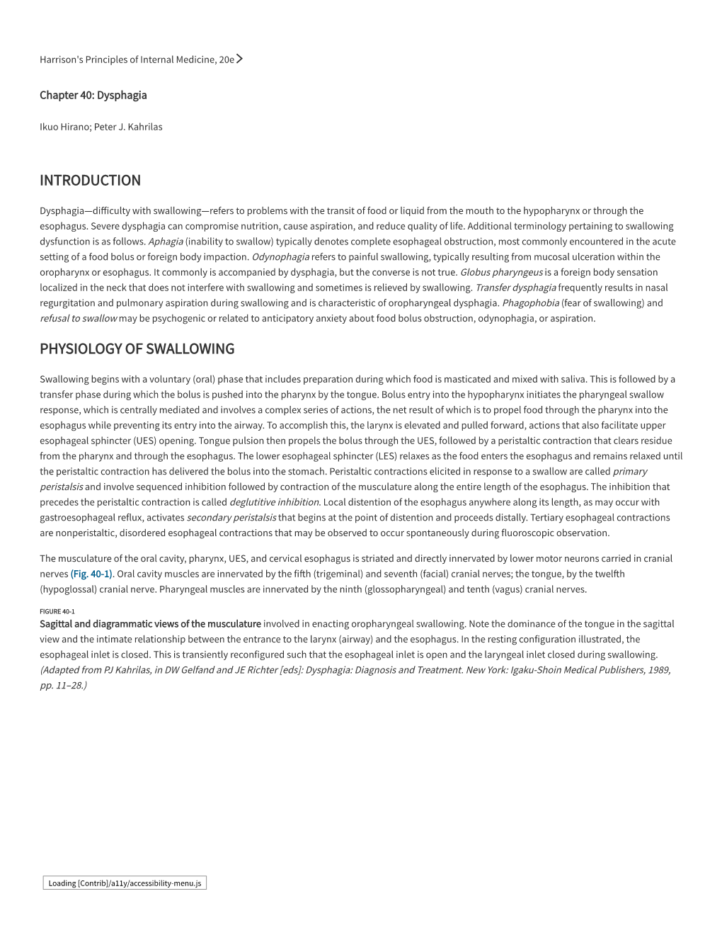 Harrison's Chapter on Dysphagia