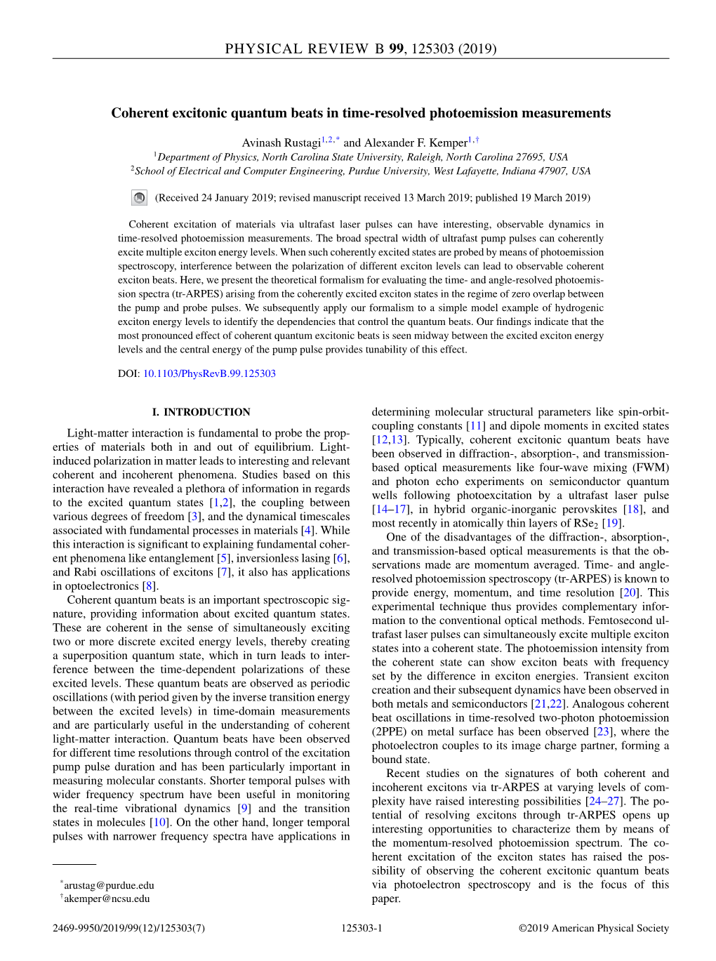 Coherent Excitonic Quantum Beats in Time-Resolved Photoemission Measurements