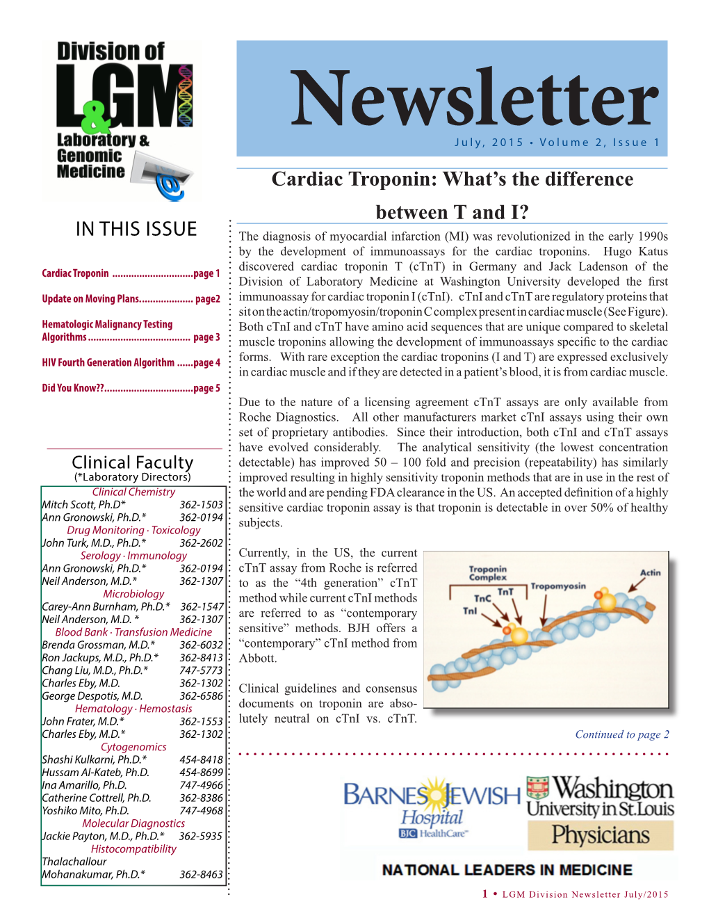 IN THIS ISSUE Cardiac Troponin: What's the Difference Between T