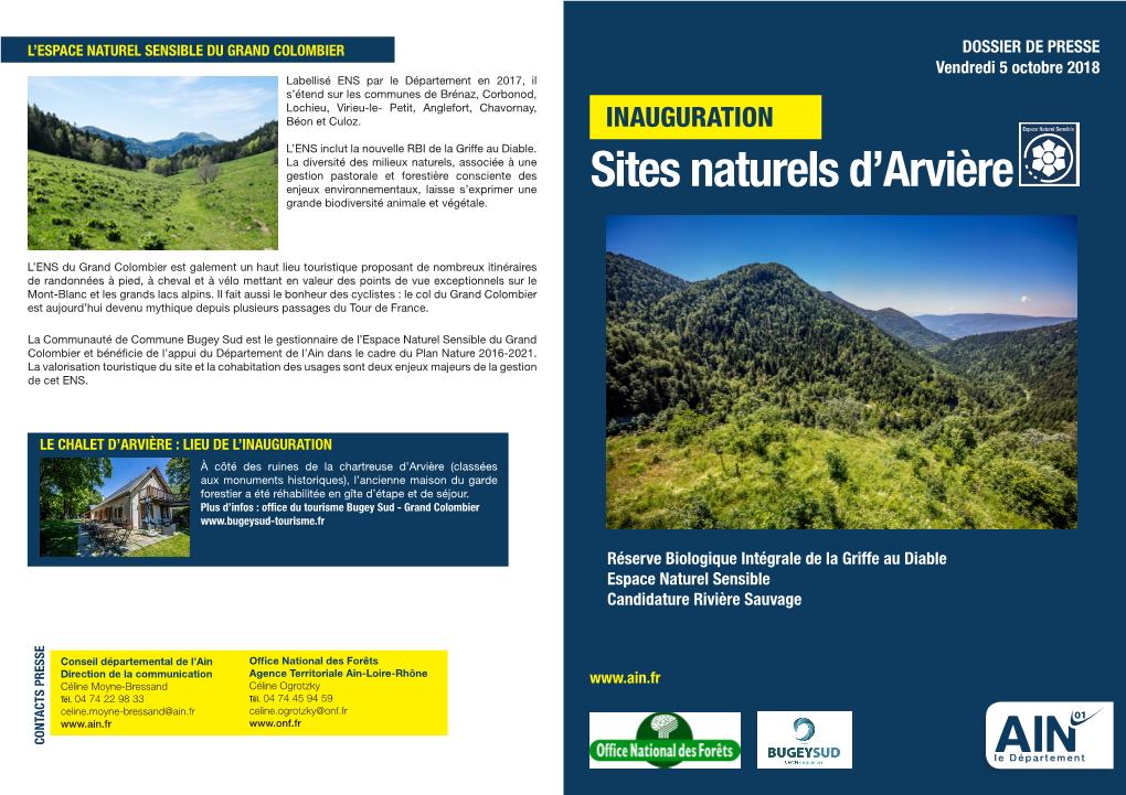 Inauguration Des Sites Naturels D'arvière