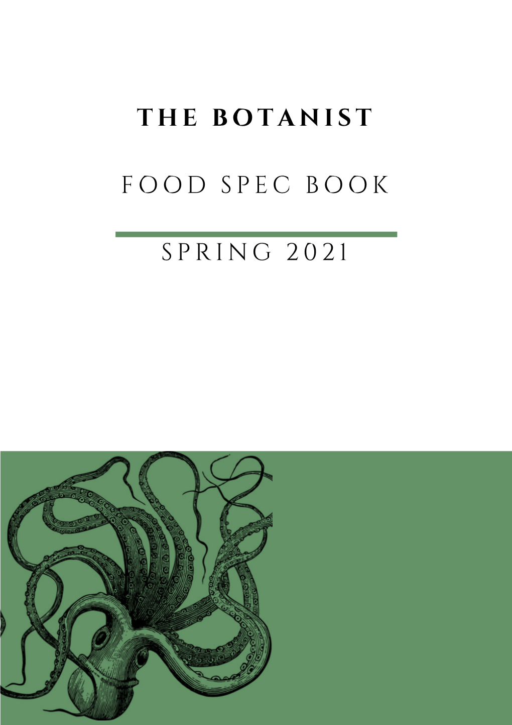 The Botanist Food Spec Book Spring 2021