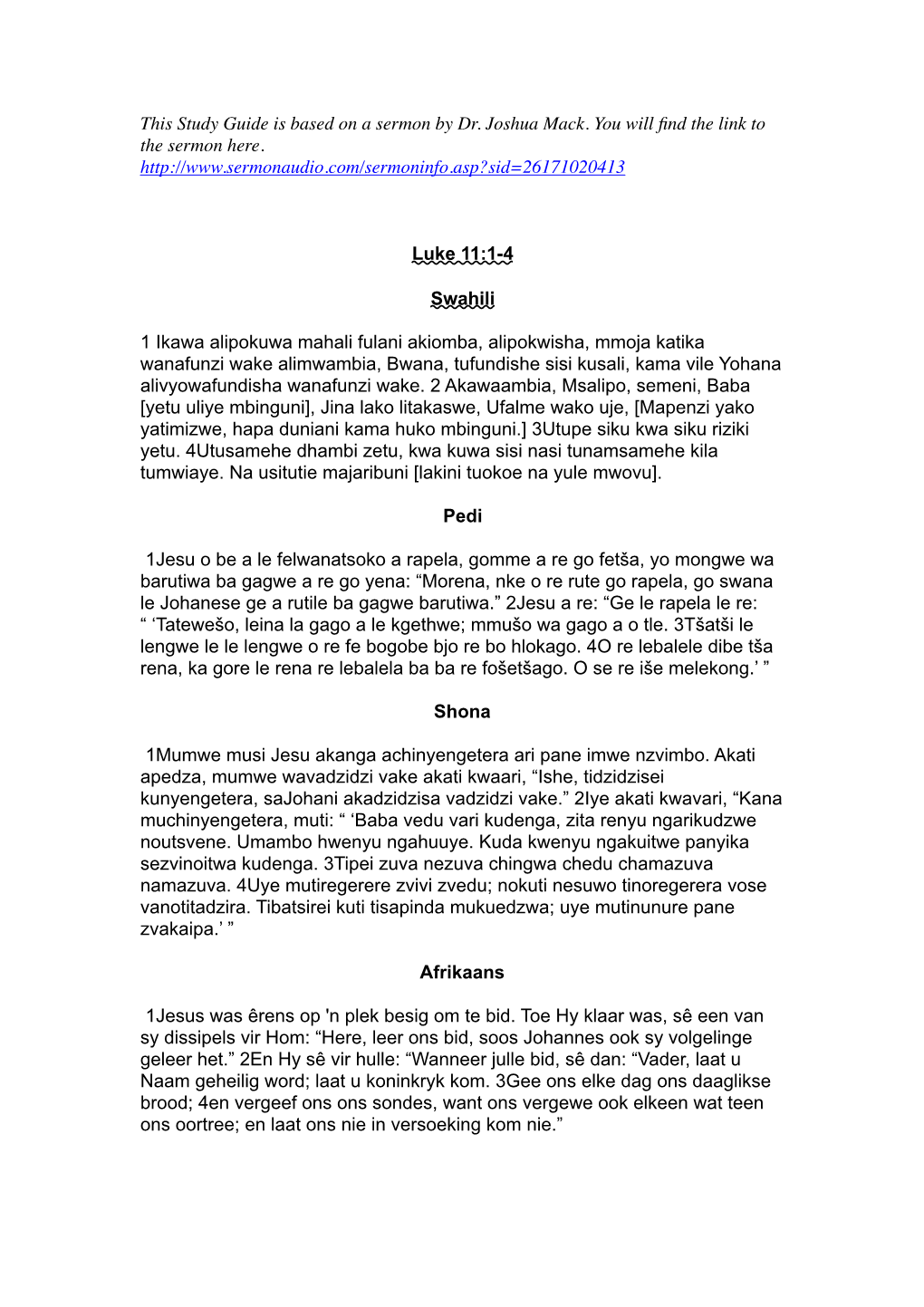 Luke 11 1-4 Gospel Community Study Guide