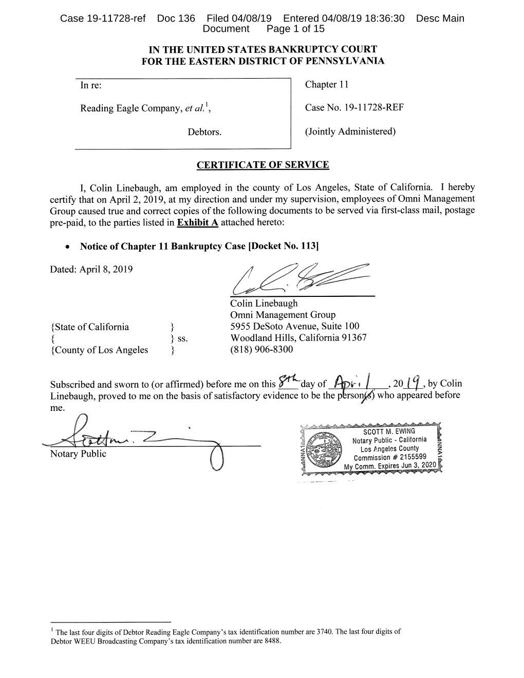 Case 19-11728-Ref Doc 136 Filed 04/08/19