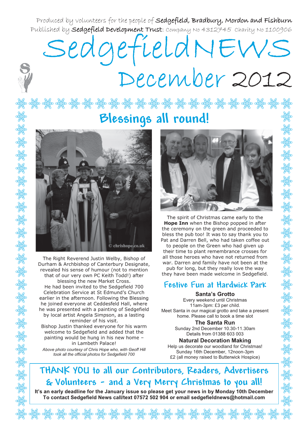 December 2012 Blessings All Round!