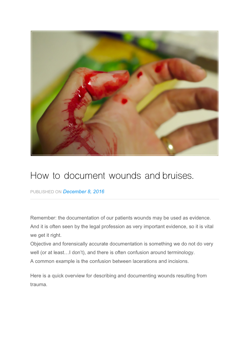 How to Document Wounds and Bruises