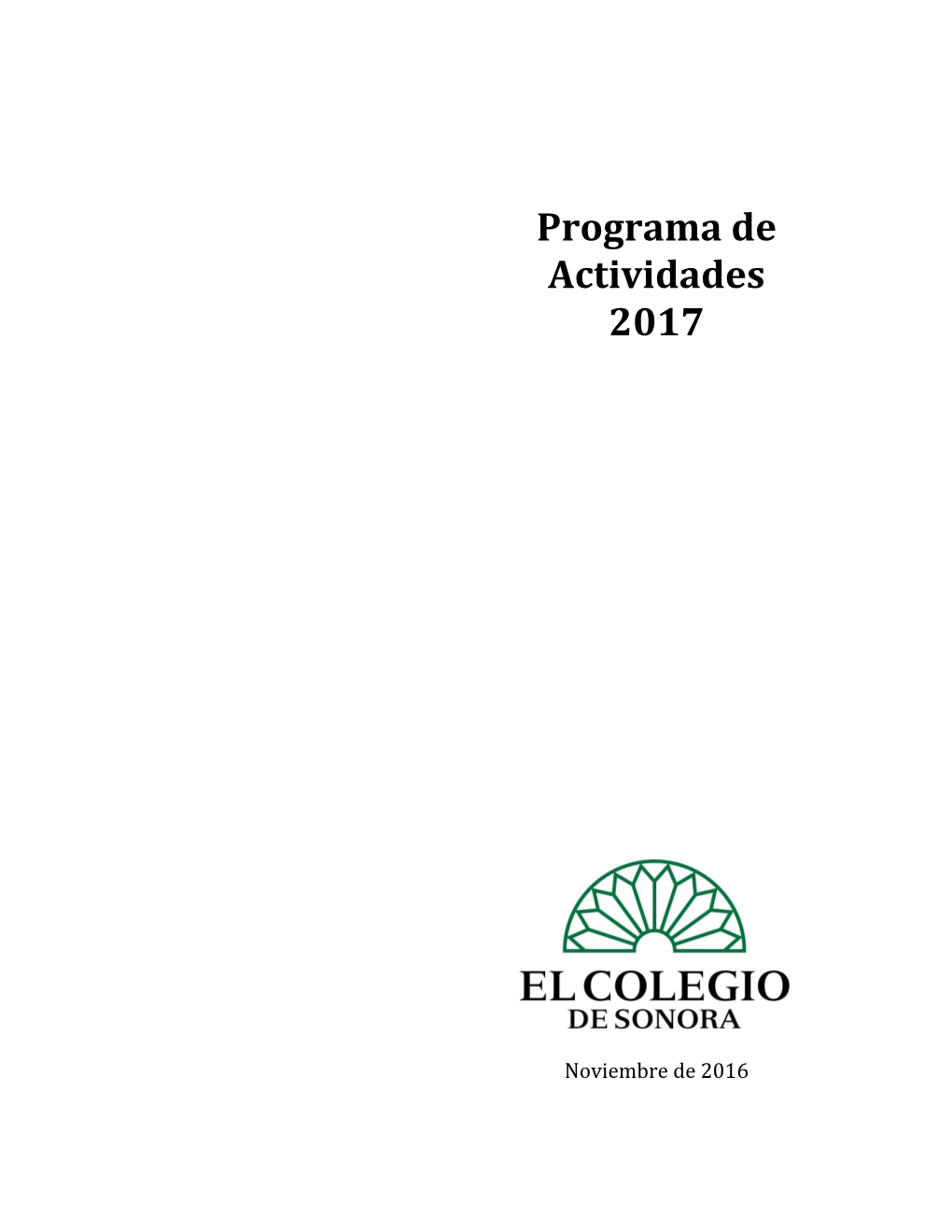 Programa De Actividades 2017