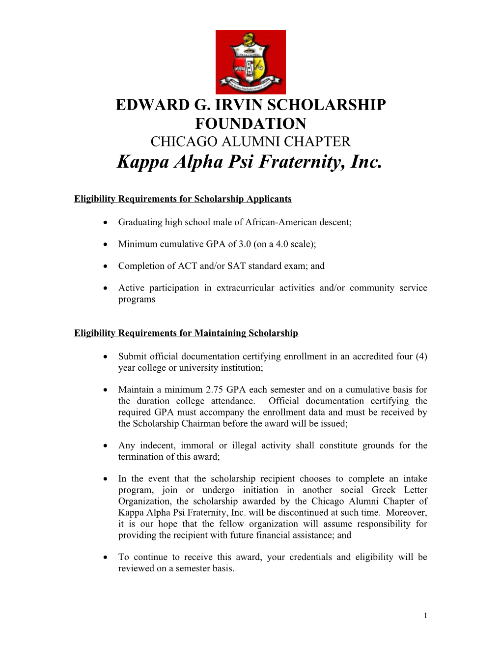 Edward G. Irvin Scholarship Foundation