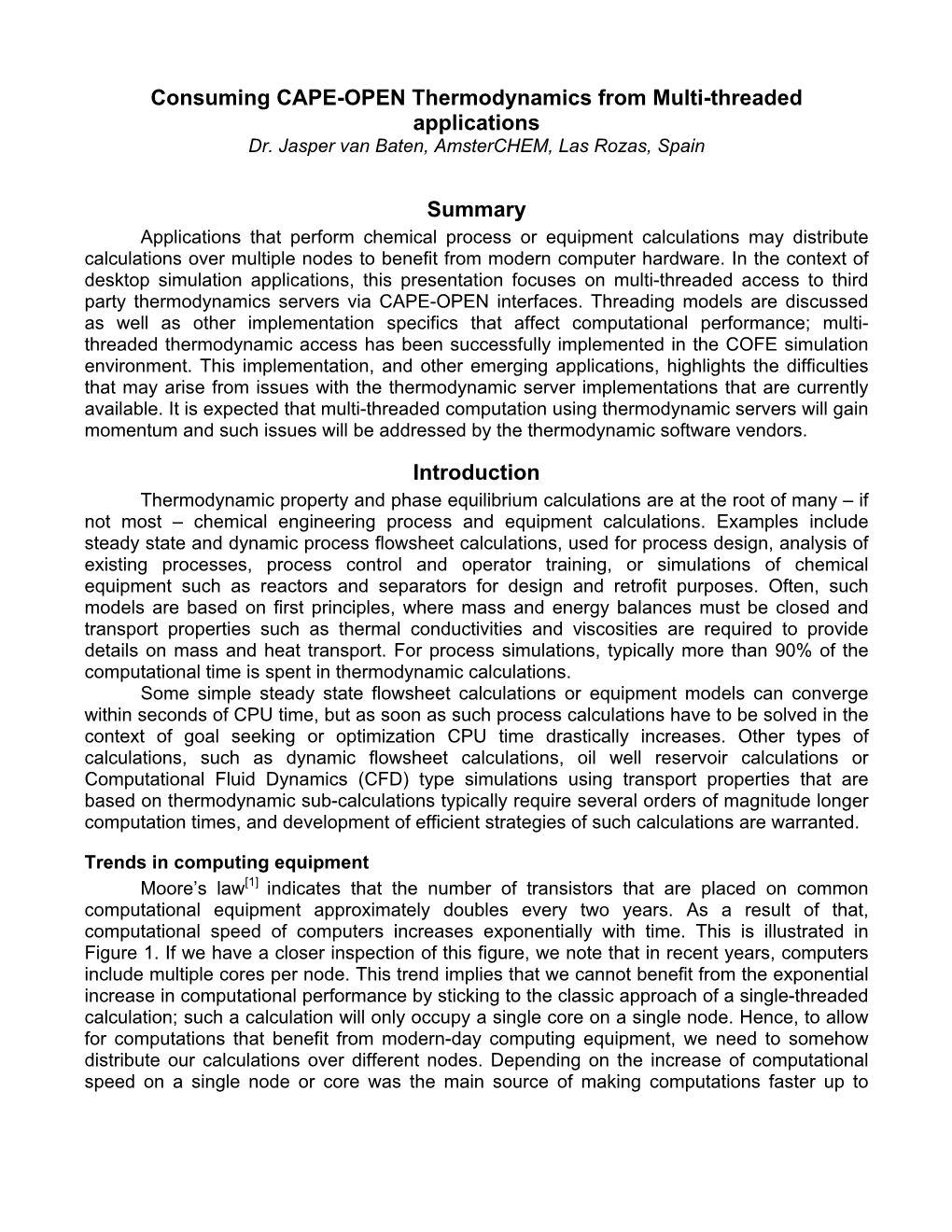 Consuming CAPE-OPEN Thermodynamics from Multi-Threaded Applications Dr