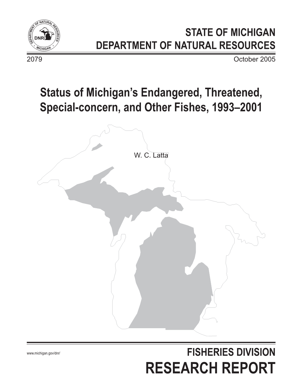 Research Report Michigan Department of Natural Resources Fisheries Division