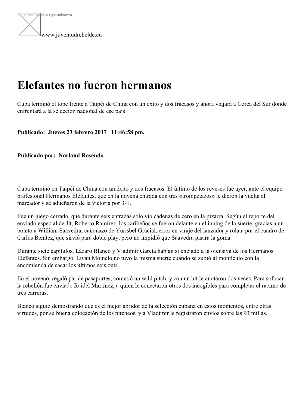 Elefantes No Fueron Hermanos