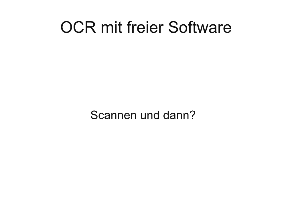 OCR Mit Freier Software