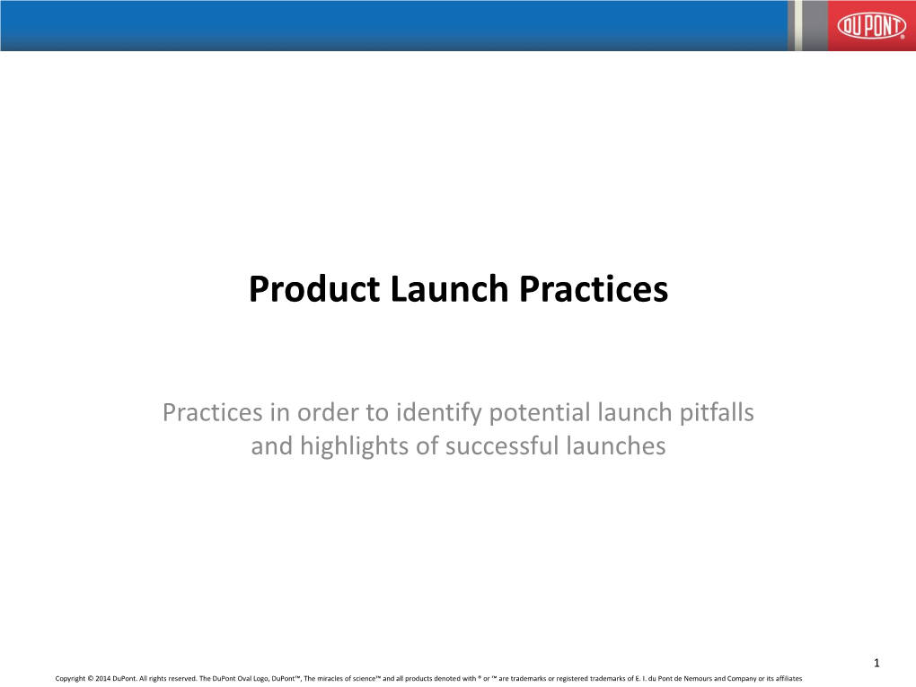 Product Launch Practices