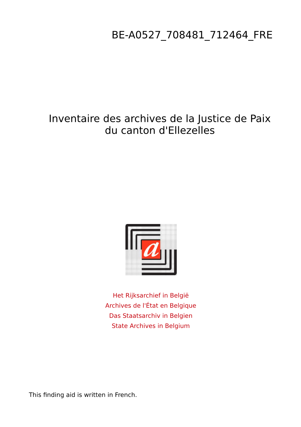 Justice De Paix Du Canton D' Ellezelles