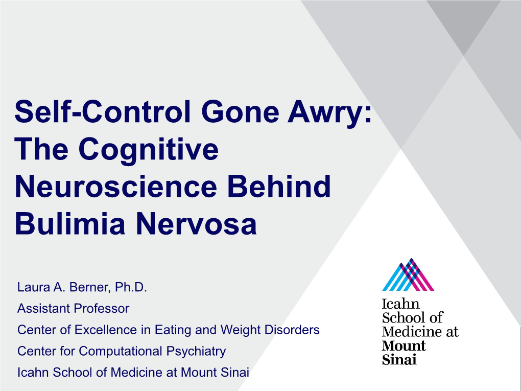 The Cognitive Neuroscience Behind Bulimia Nervosa