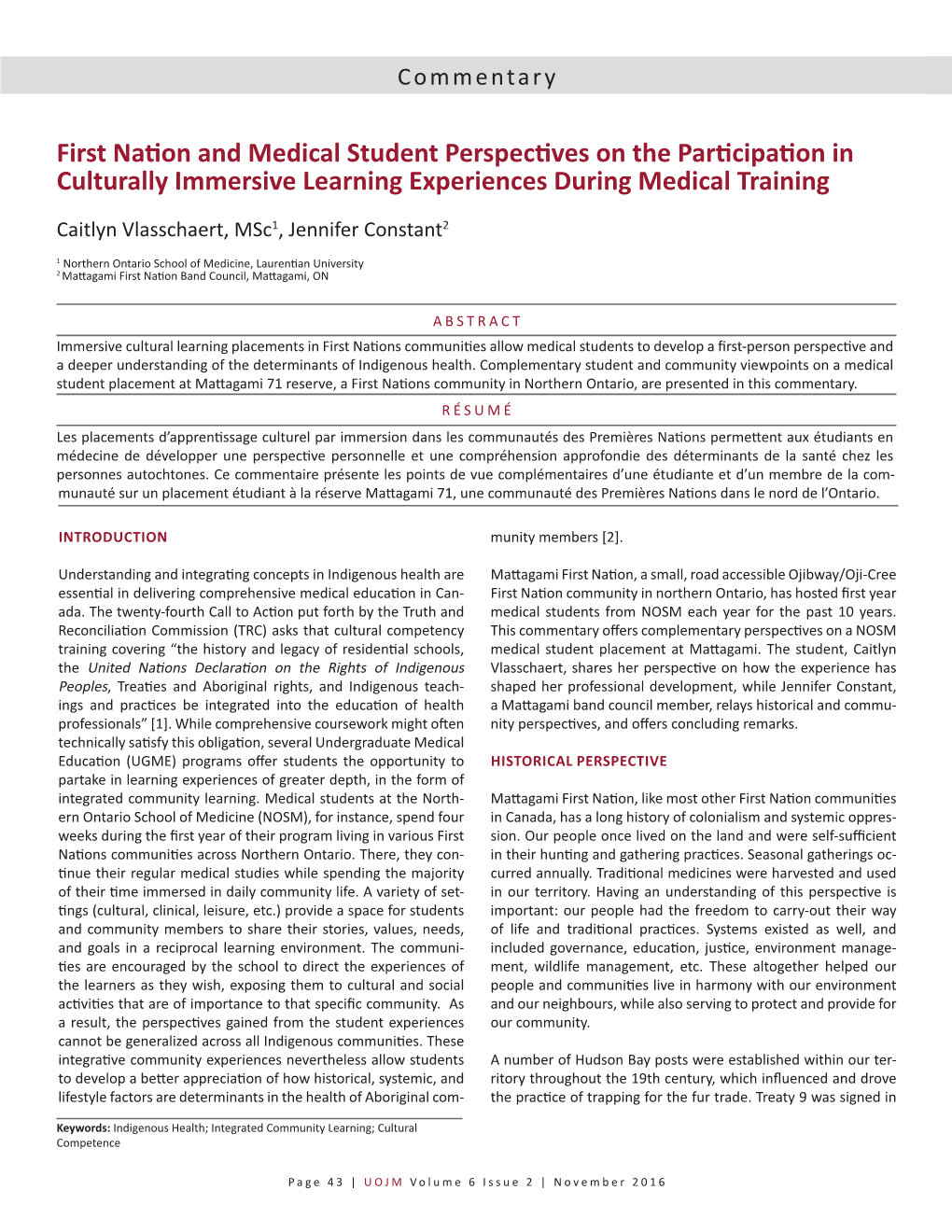 First Nation and Medical Student Perspectives on the Participation in Culturally Immersive Learning Experiences During Medical Training