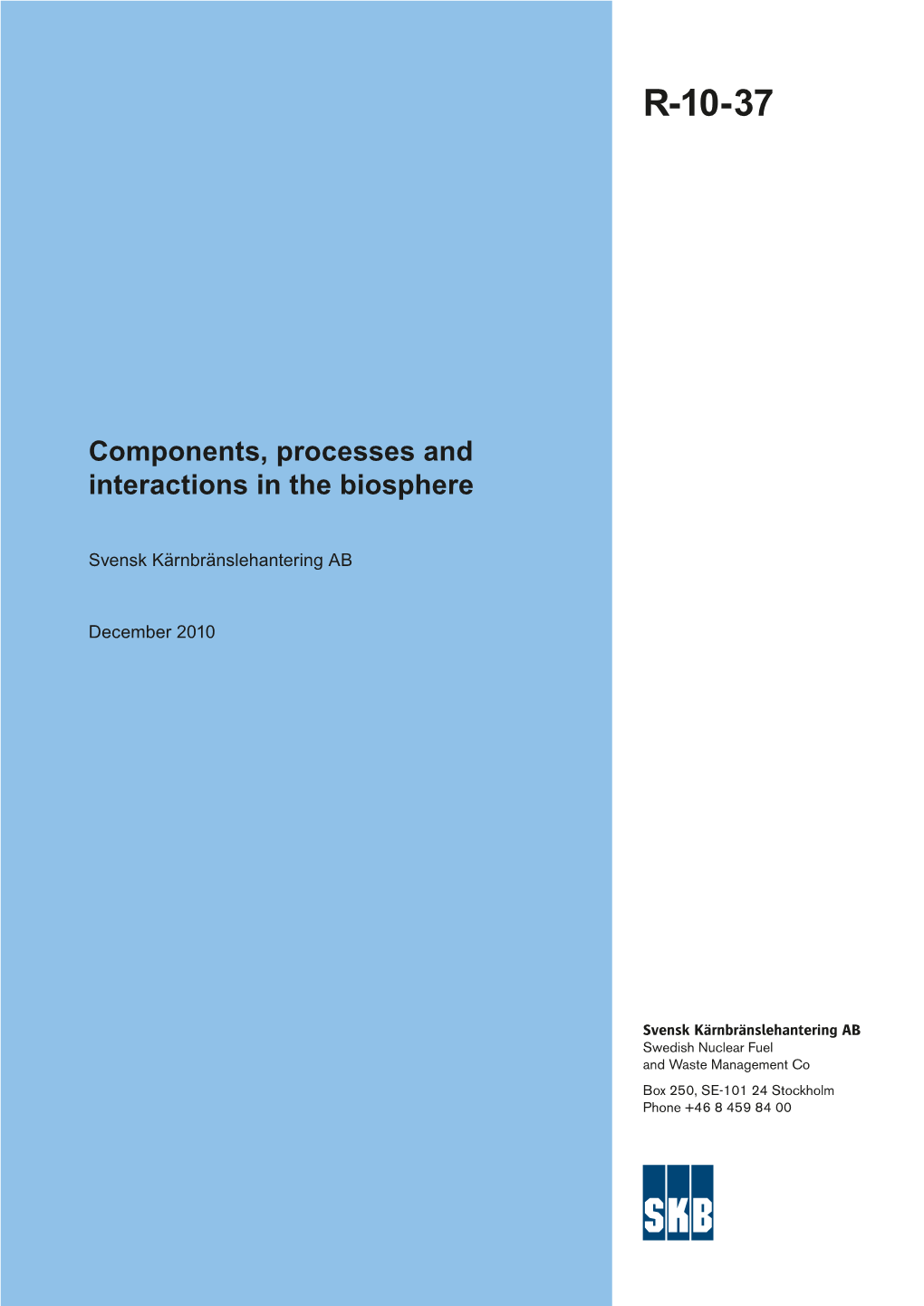 Components, Processes and Interactions in the Biosphere