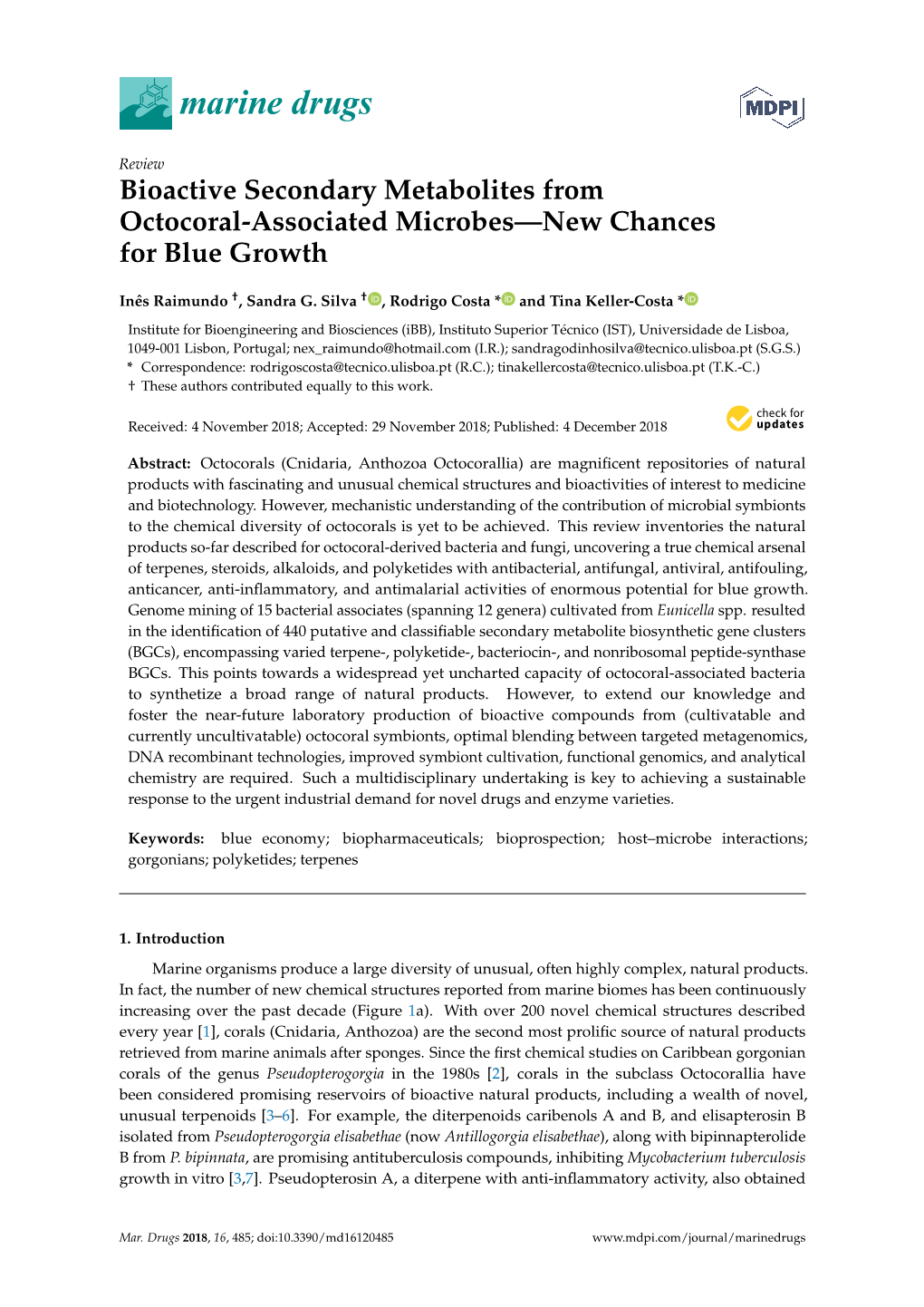 Bioactive Secondary Metabolites from Octocoral-Associated Microbes—New Chances for Blue Growth