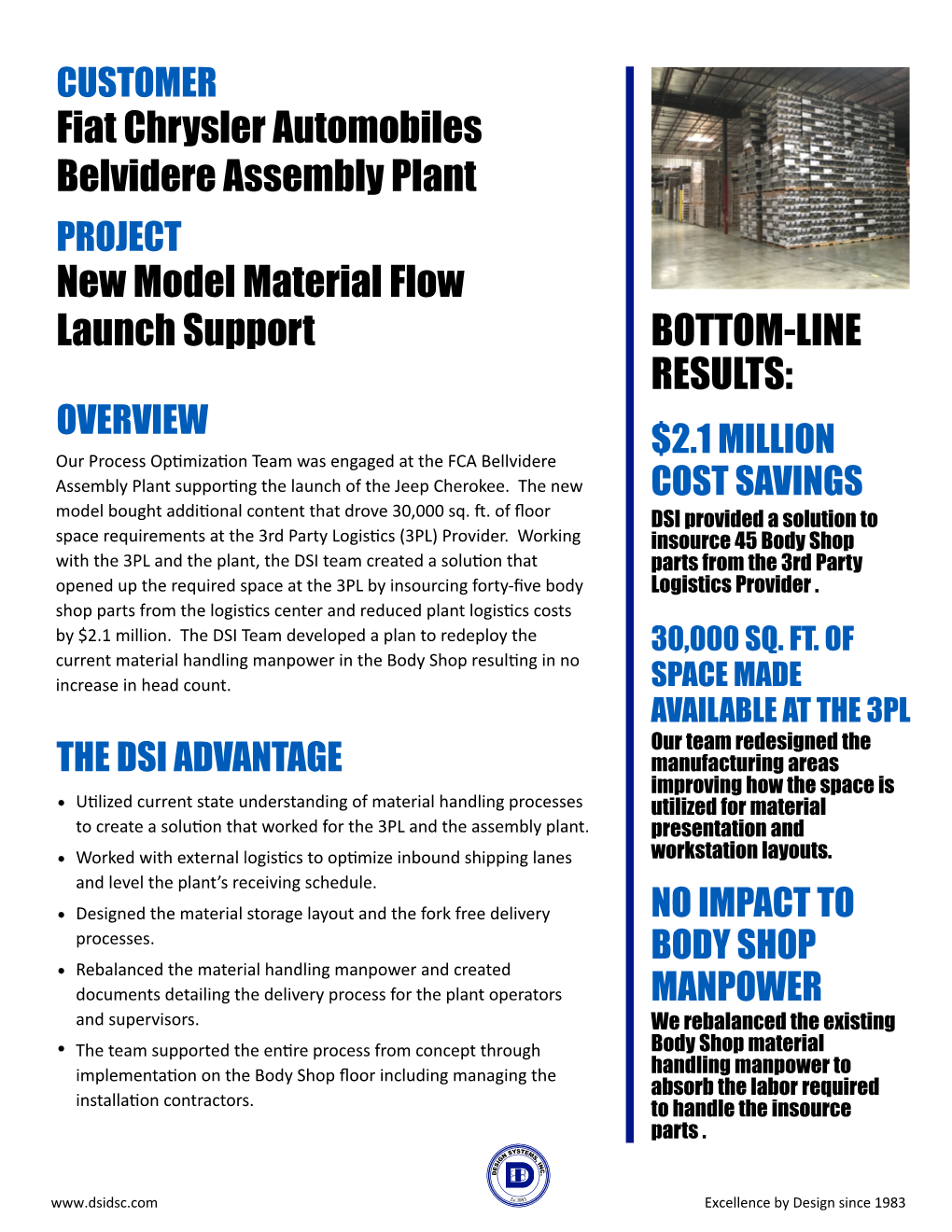 FCA BVAP New Model Material Flow Launch Support Case Study 01.Ai