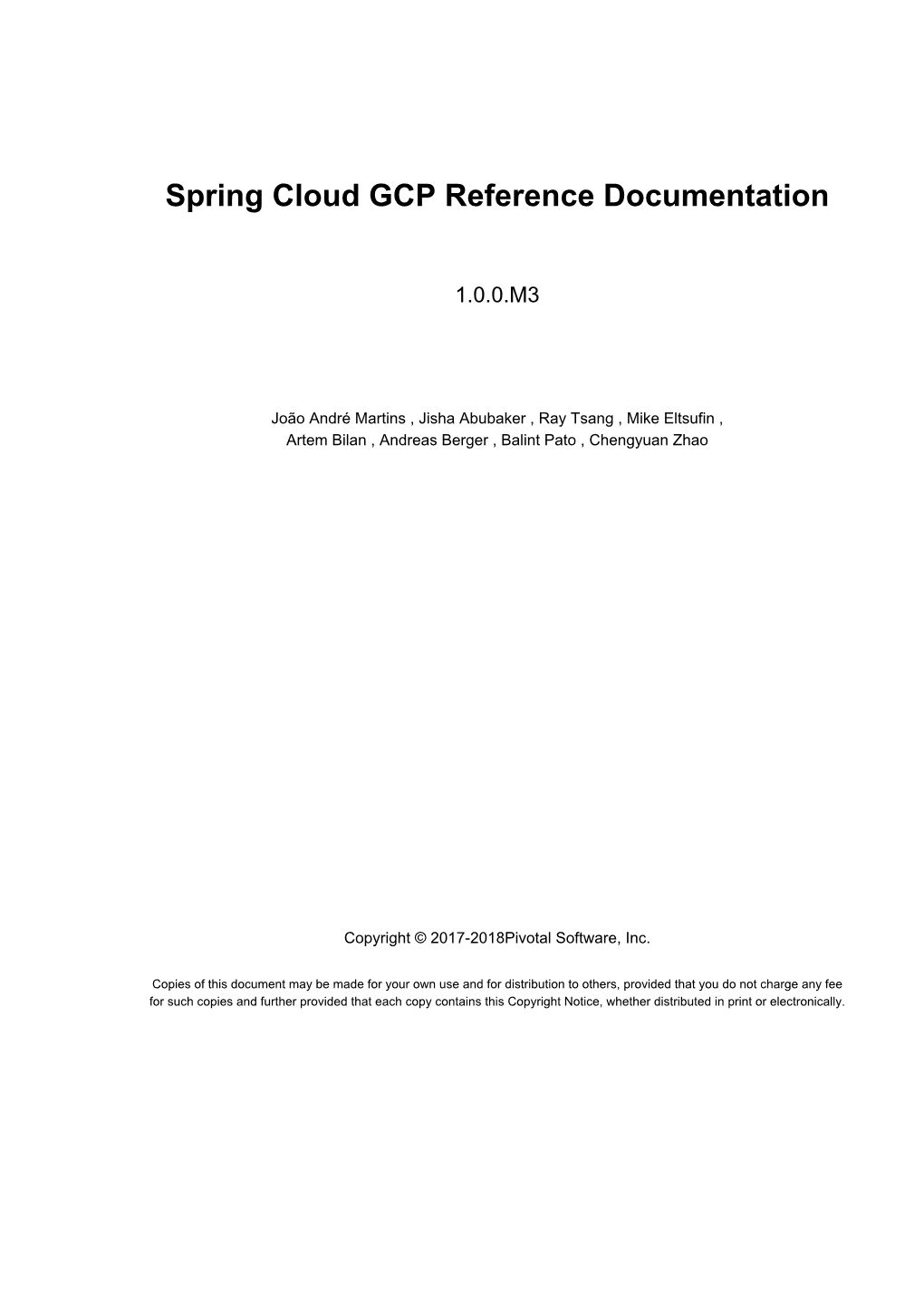 Spring Cloud GCP Reference Documentation