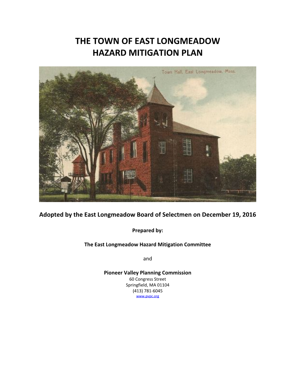 East Longmeadow Hazard Mitigation Plan-2016