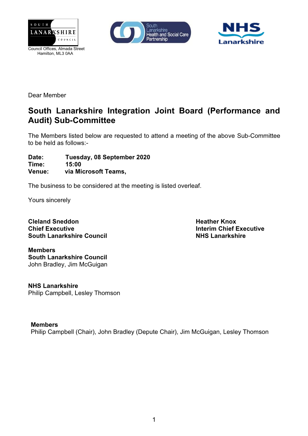 (Performance and Audit) Sub-Committee