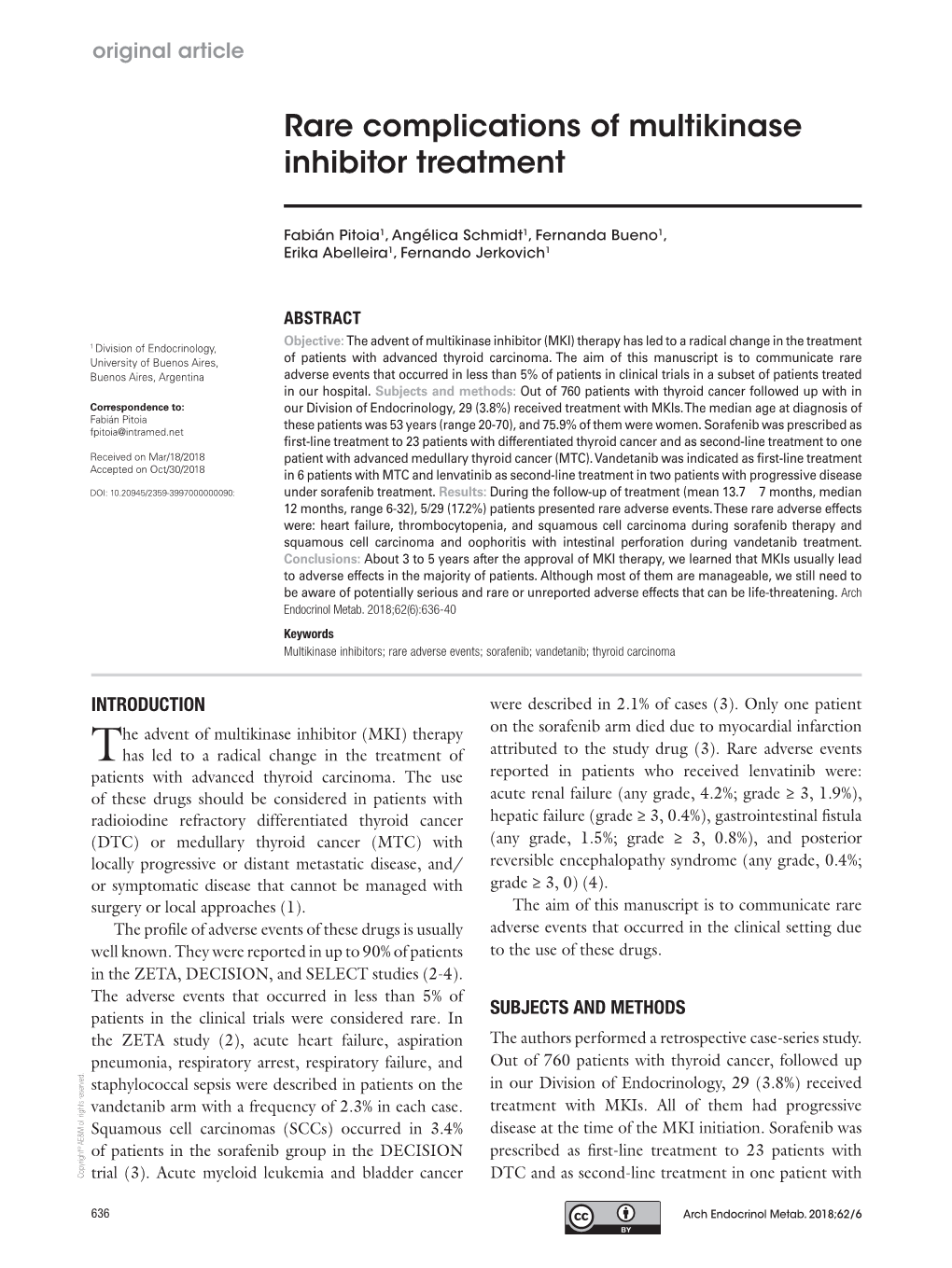 Rare Complications of Multikinase Inhibitor Treatment