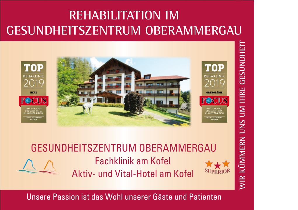 Prospekt Rehabilitation Im Gesundheitszentrum Oberammergau