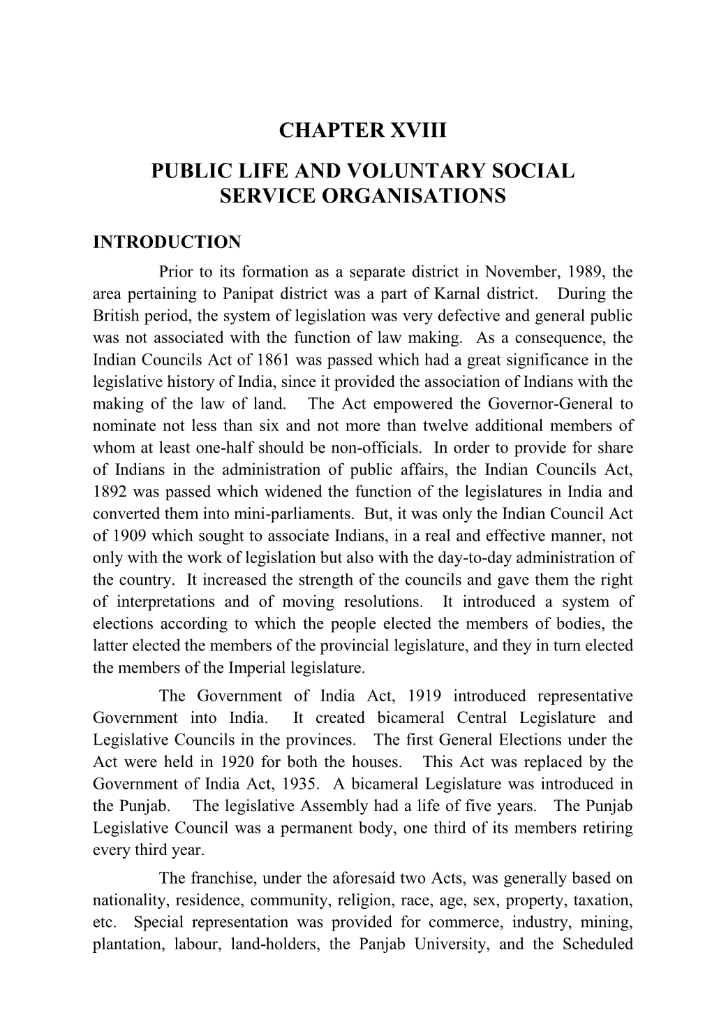 Public Life and Voluntary Social Service Organisations