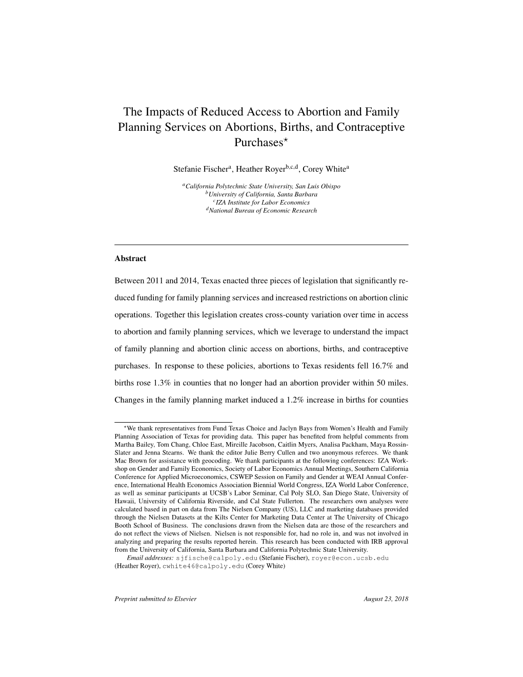 The Impacts of Reduced Access to Abortion and Family Planning Services on Abortions, Births, and Contraceptive Purchases?