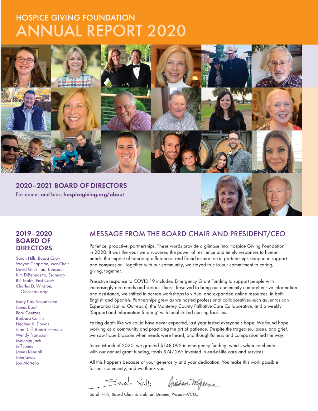 Hospice Giving Foundation Annual Report 2020
