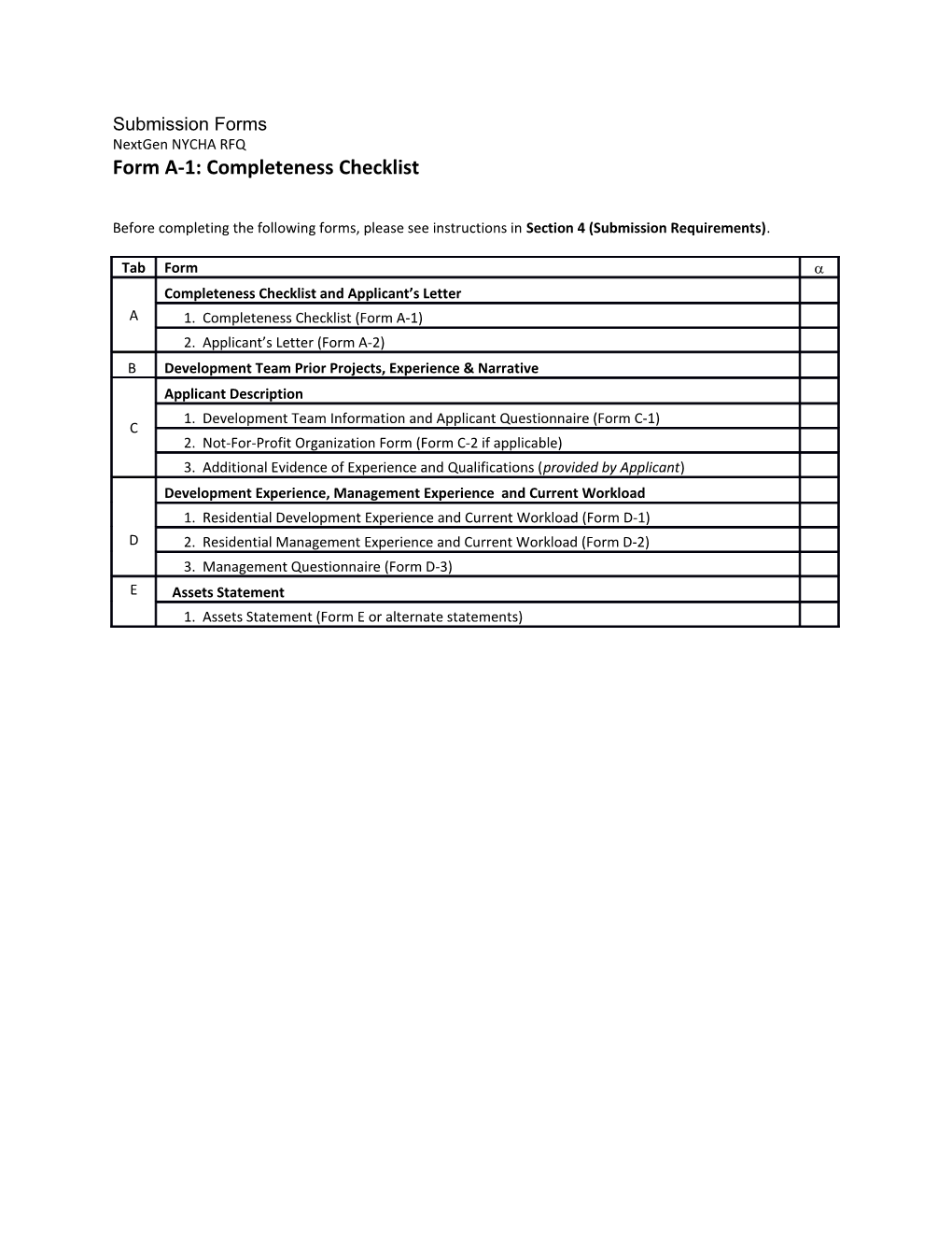 Submission Forms