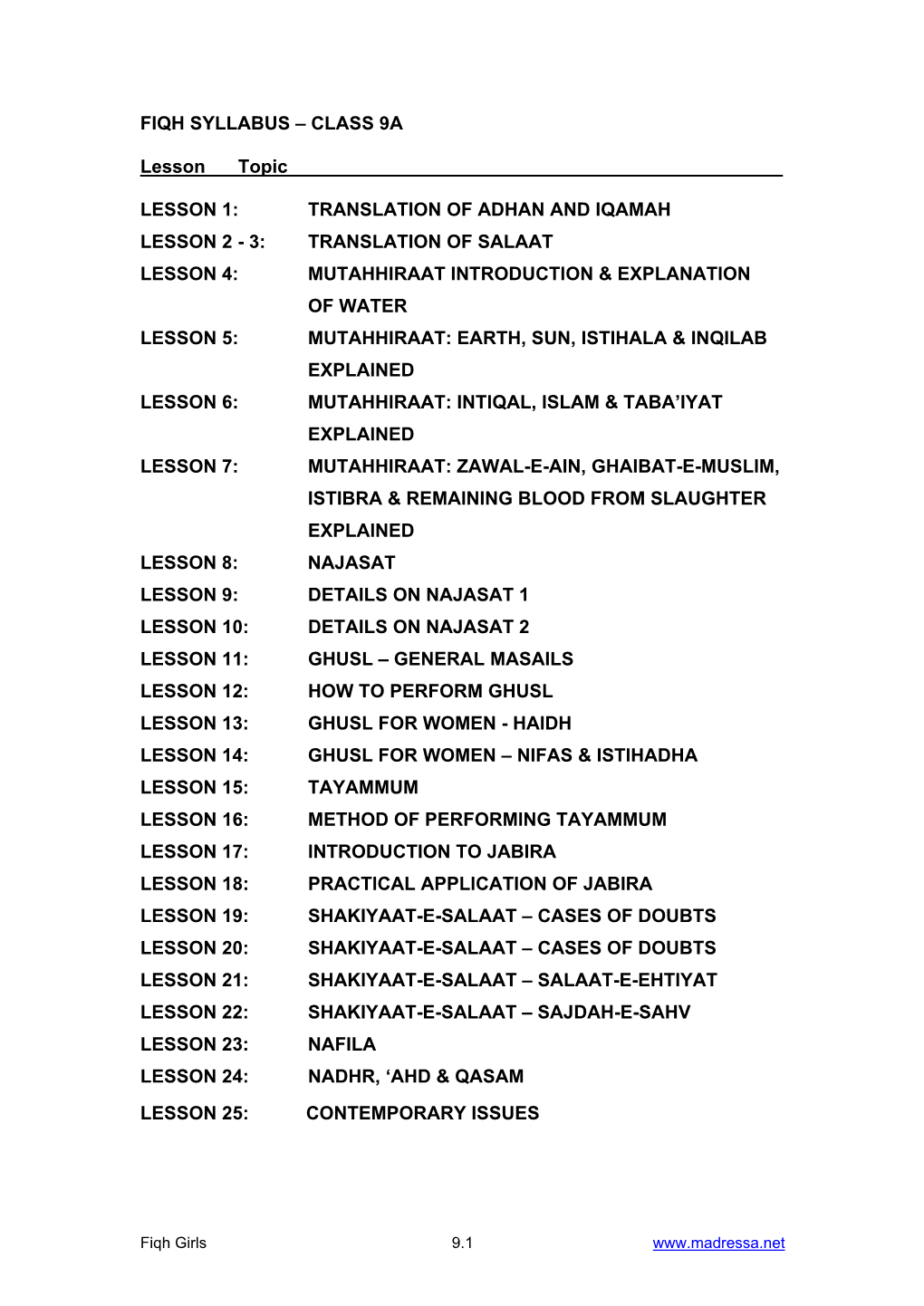 Translation of Salaat Lesson 4