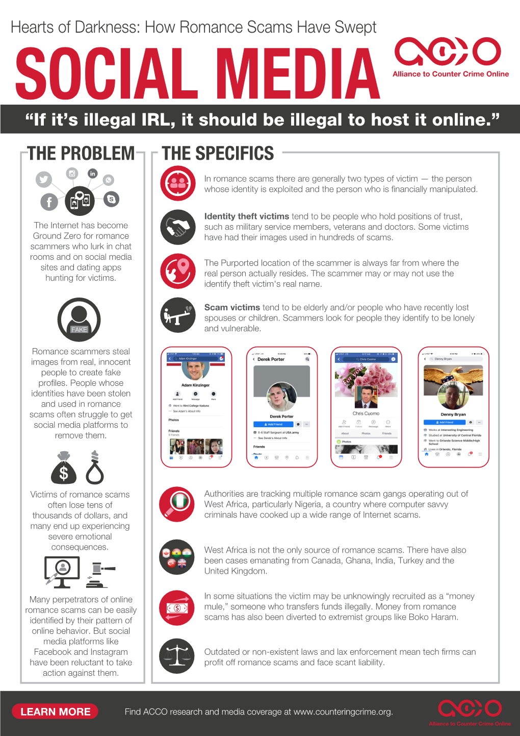 How Romance Scams Have Swept SOCIAL MEDIA Alliance to Counter Crime Online “If It’S Illegal IRL, It Should Be Illegal to Host It Online.” the PROBLEM the SPECIFICS