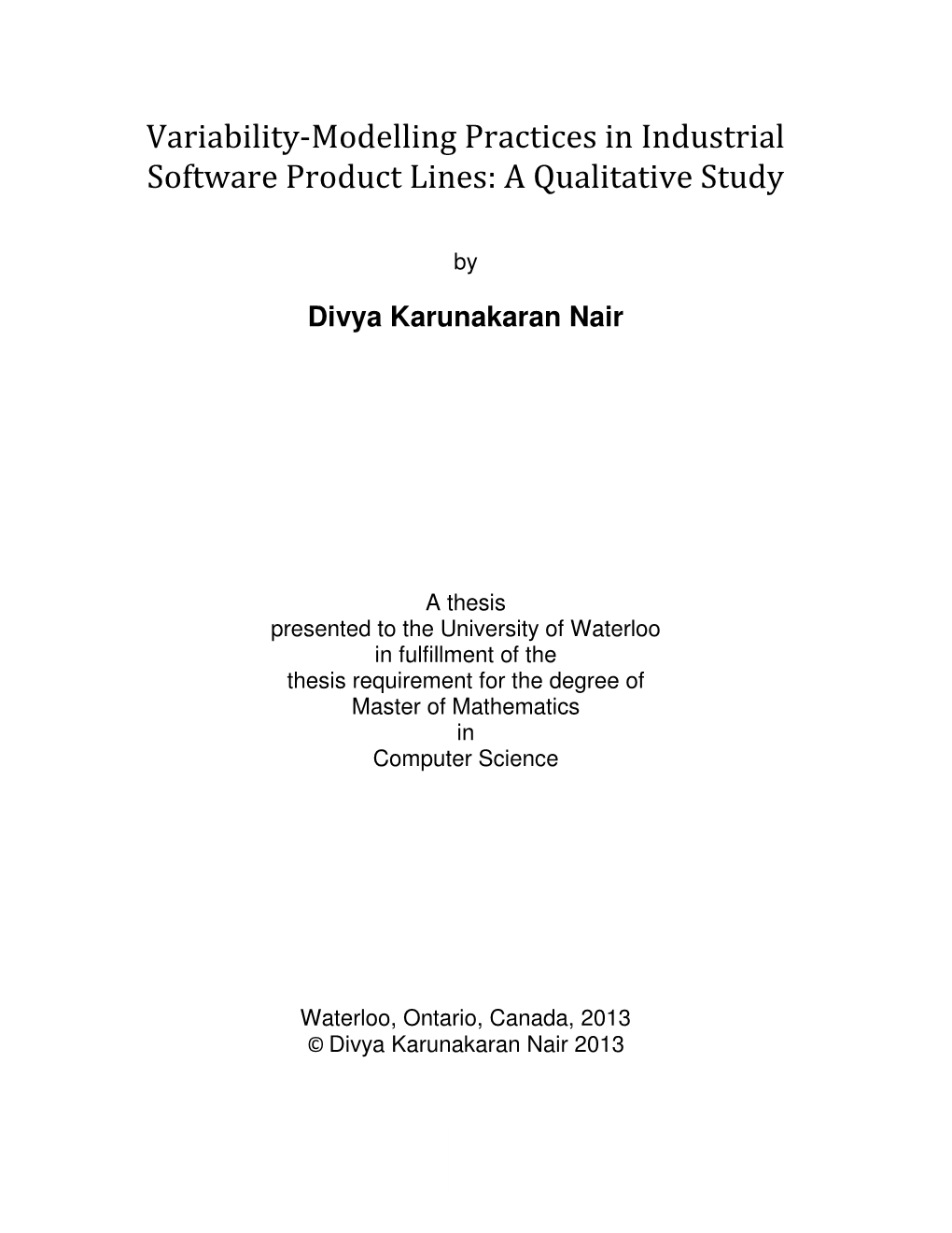 Variability-Modelling Practices in Industrial Software Product Lines: a Qualitative Study