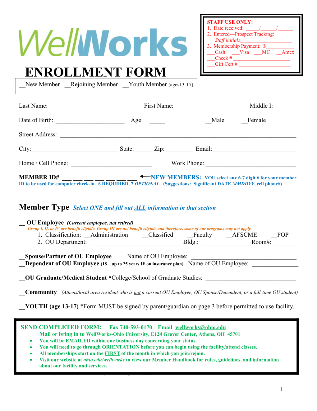 Wellworks Enrollment Information