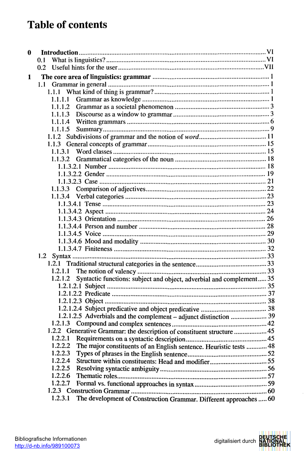 Table of Contents