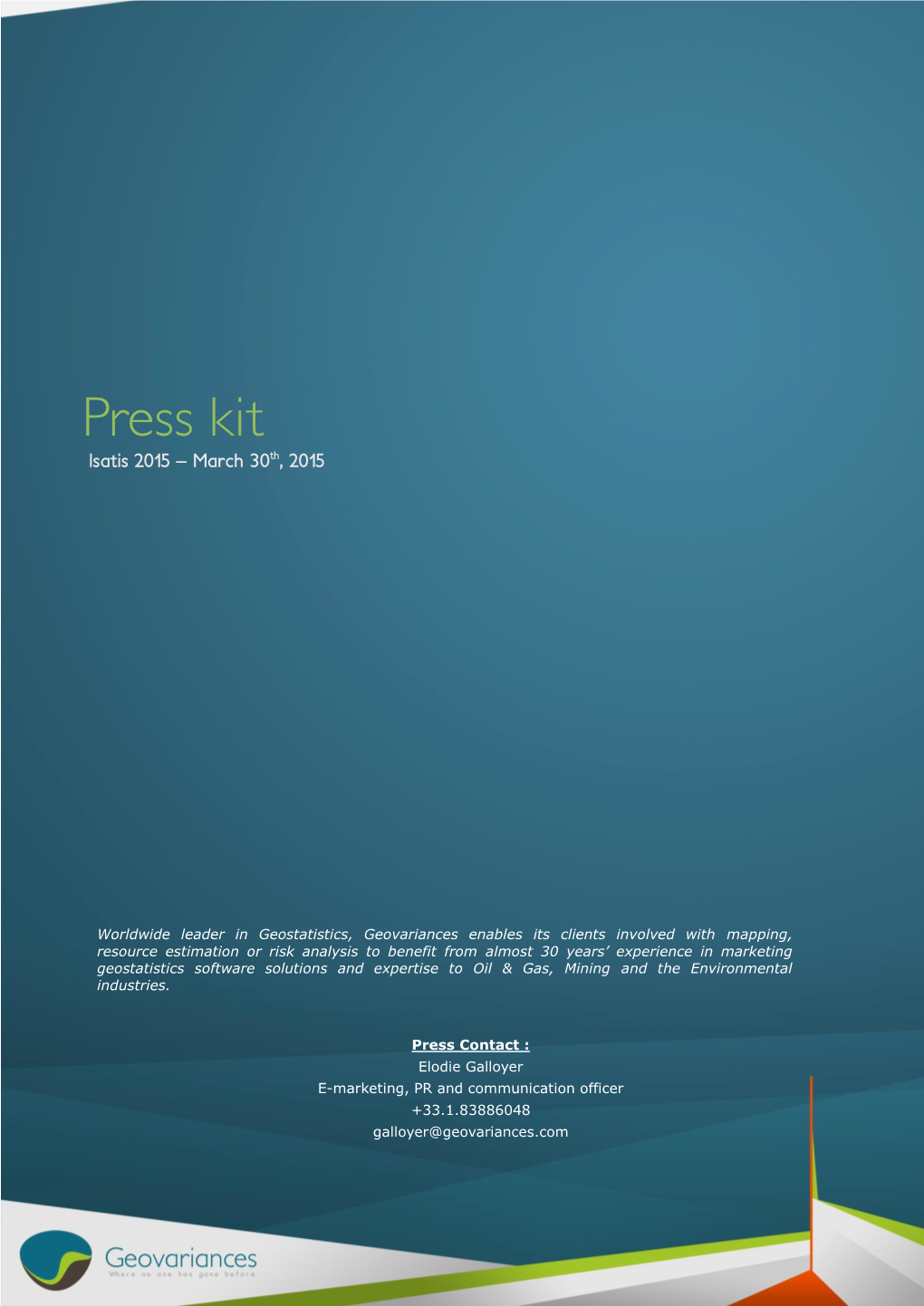 Press Kit Isatis 2015 – March 30Th, 2015